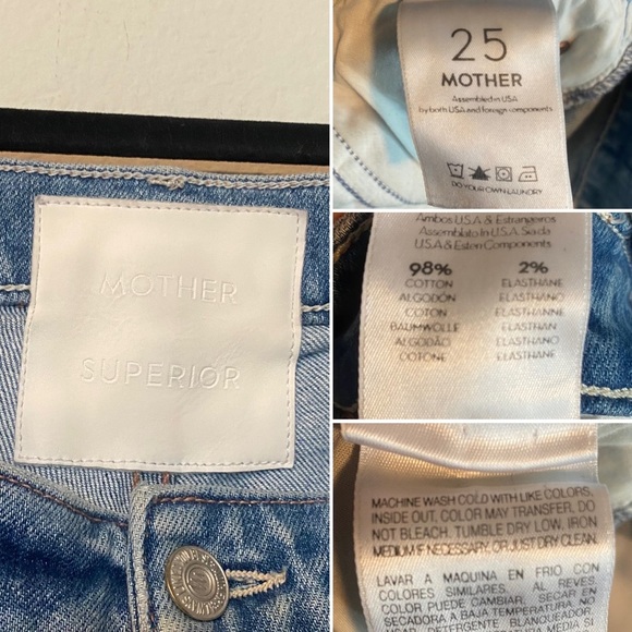 MOTHER SUPERIOR The Dazzler Shift Chew Jean Misbeliever Straight Crop Boho Sz 25 - Picture 13 of 13